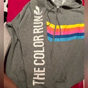 “THE COLOR RUN” plus size sip up hoodie